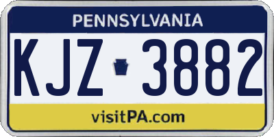 PA license plate KJZ3882