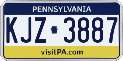 PA license plate KJZ3887