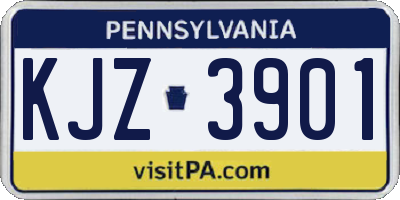 PA license plate KJZ3901