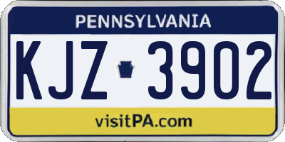 PA license plate KJZ3902