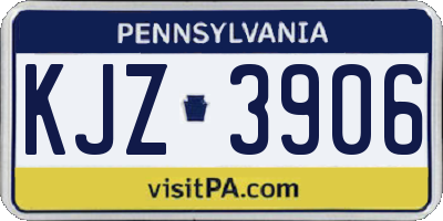 PA license plate KJZ3906