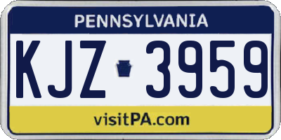 PA license plate KJZ3959