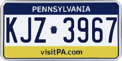 PA license plate KJZ3967