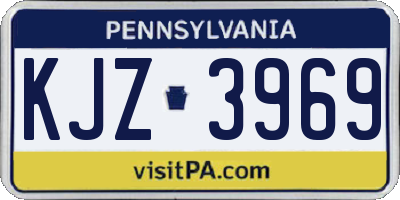 PA license plate KJZ3969
