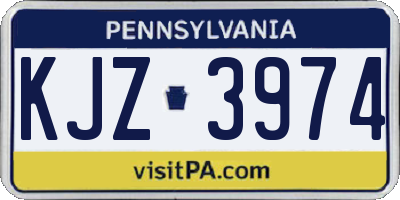 PA license plate KJZ3974