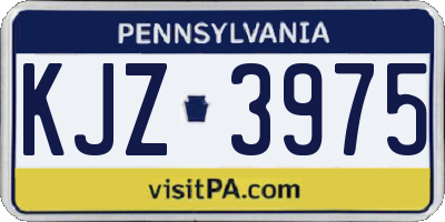 PA license plate KJZ3975