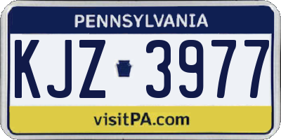 PA license plate KJZ3977