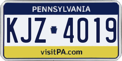 PA license plate KJZ4019