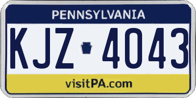 PA license plate KJZ4043
