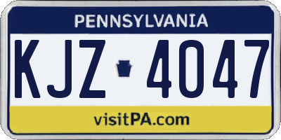 PA license plate KJZ4047
