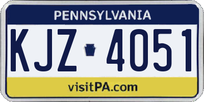PA license plate KJZ4051