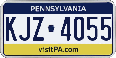 PA license plate KJZ4055
