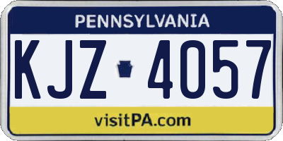 PA license plate KJZ4057