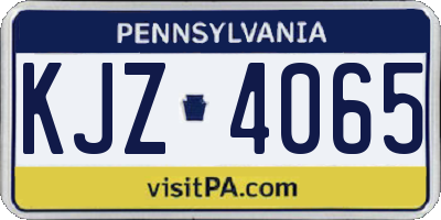 PA license plate KJZ4065