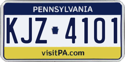 PA license plate KJZ4101