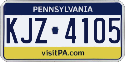 PA license plate KJZ4105