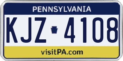 PA license plate KJZ4108