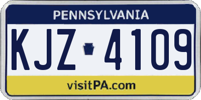 PA license plate KJZ4109