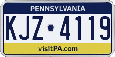 PA license plate KJZ4119