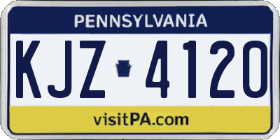 PA license plate KJZ4120