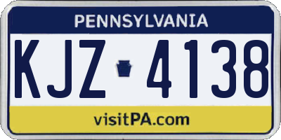 PA license plate KJZ4138