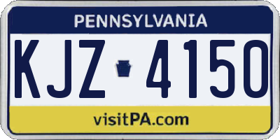 PA license plate KJZ4150