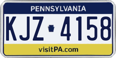 PA license plate KJZ4158