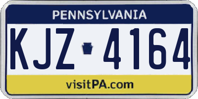PA license plate KJZ4164