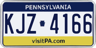 PA license plate KJZ4166