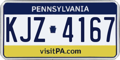 PA license plate KJZ4167