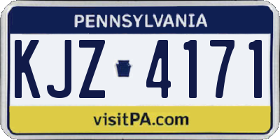 PA license plate KJZ4171