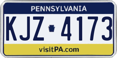 PA license plate KJZ4173