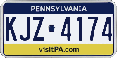 PA license plate KJZ4174