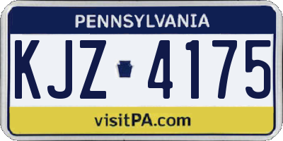 PA license plate KJZ4175
