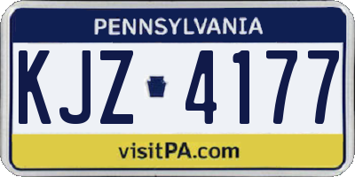 PA license plate KJZ4177
