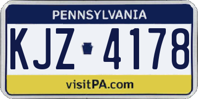 PA license plate KJZ4178