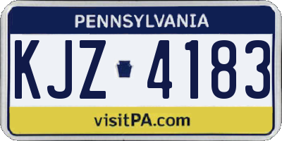 PA license plate KJZ4183
