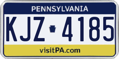 PA license plate KJZ4185