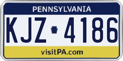 PA license plate KJZ4186