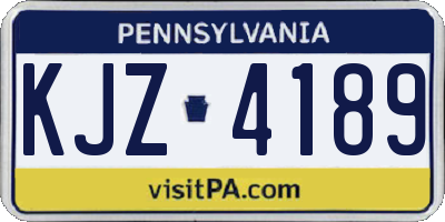 PA license plate KJZ4189