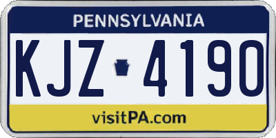 PA license plate KJZ4190