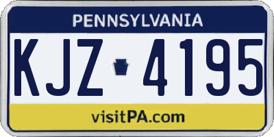 PA license plate KJZ4195