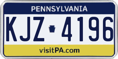 PA license plate KJZ4196
