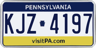 PA license plate KJZ4197