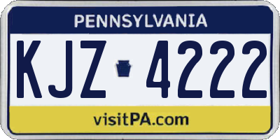PA license plate KJZ4222