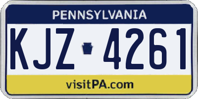PA license plate KJZ4261