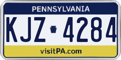 PA license plate KJZ4284