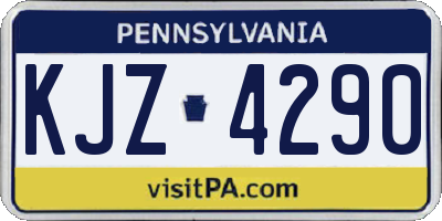PA license plate KJZ4290