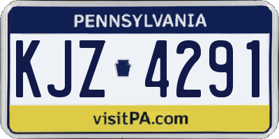 PA license plate KJZ4291