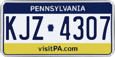 PA license plate KJZ4307